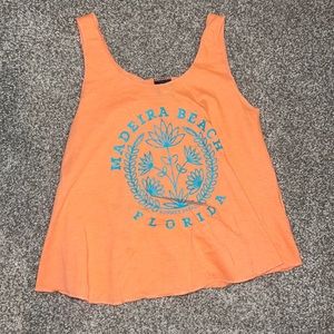 orange cropped tank size small